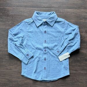 Blue Kids 100% Organic Cotton Button-Up Shirt